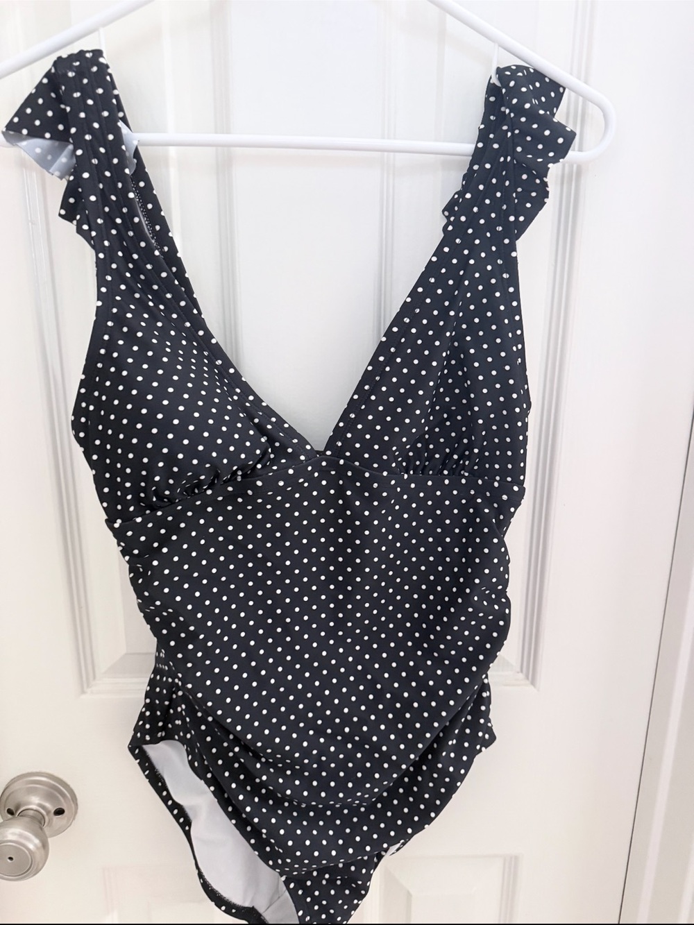 Shade & Shore Black and White Polka Dot One-Piece Swimsuit